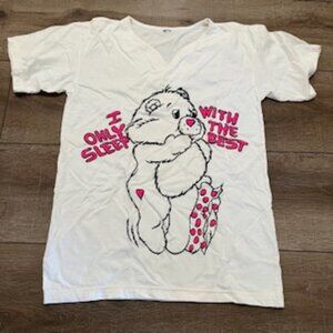 Care Bear 90’s Vintage I Only Sleep With The Best T-shirt Nightshirt Womens  M